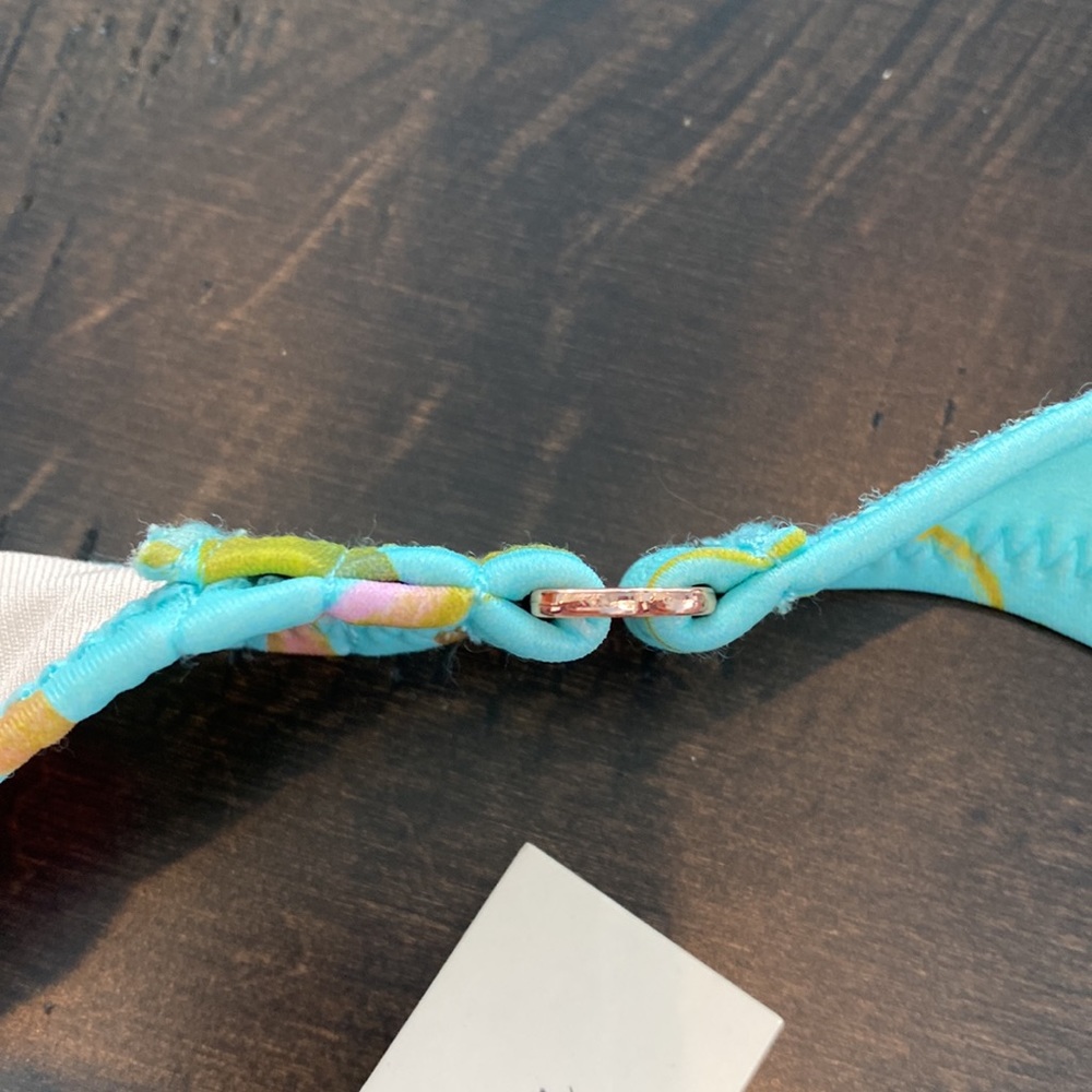 Nanette Lepore Silk Blossoms Blue Alana Apex Tri Bikini Set - Picture 8 of 12